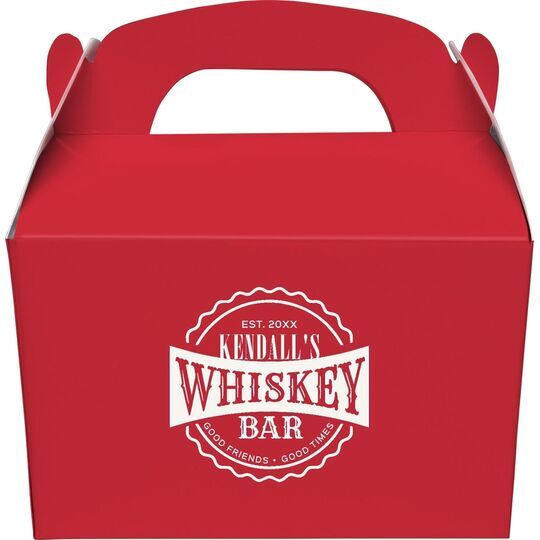 Good Friends Good Times Whiskey Bar Gable Favor Boxes